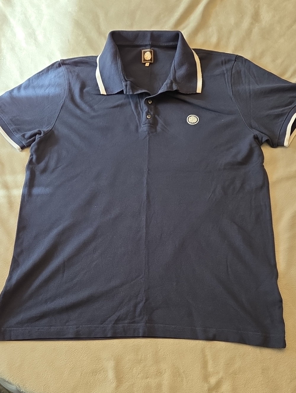 Pretty Green brand, Polo Shirt, Blue & White, Size M